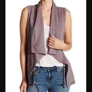 Laju Dusty Lavender Tie Waist Sleeveless Vest